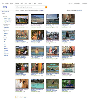 California Living video lisitings on bing.com